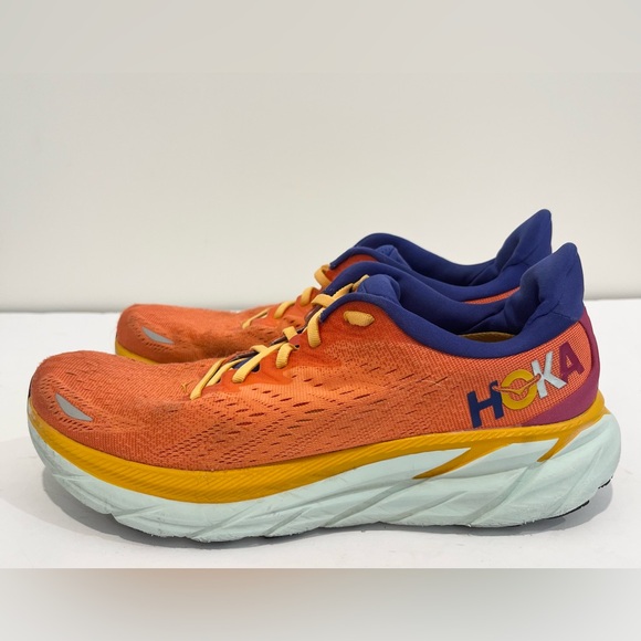 HOKA One One Clifton 8 Running Shoes Sneakers Coral Orange Women’s Size 10.5 B - Picture 2 of 12